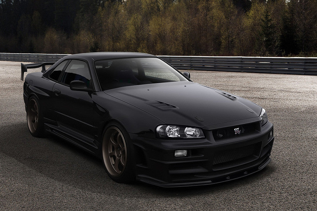 Nissan GTR R34 Black Car Poster