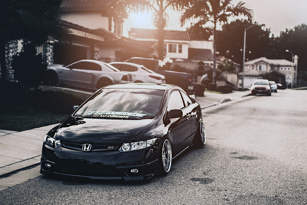 Honda Civic Si Black Car Poster