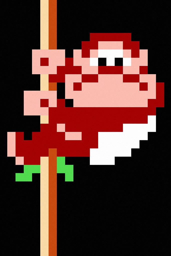Donkey Kong 8 Bit Pixel Old Classic Retro Game Poster