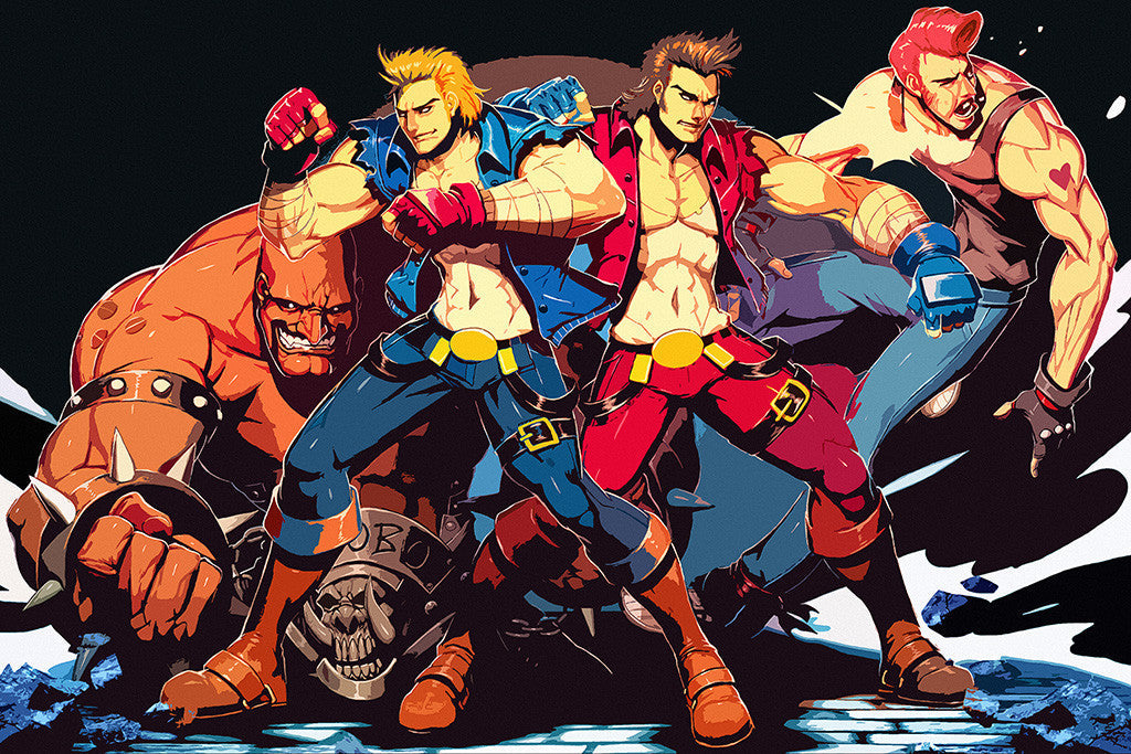 Double Dragon Neon Old Classic Retro Game Poster