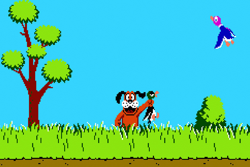 Duck Hunt Old Retro Game Poster