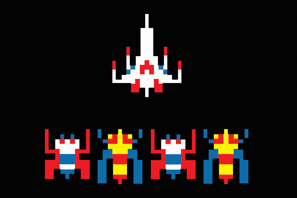 Galaga Old Classic Retro Game Poster