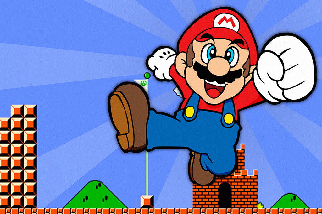 Super Mario Bros Old Classic Retro Game Poster