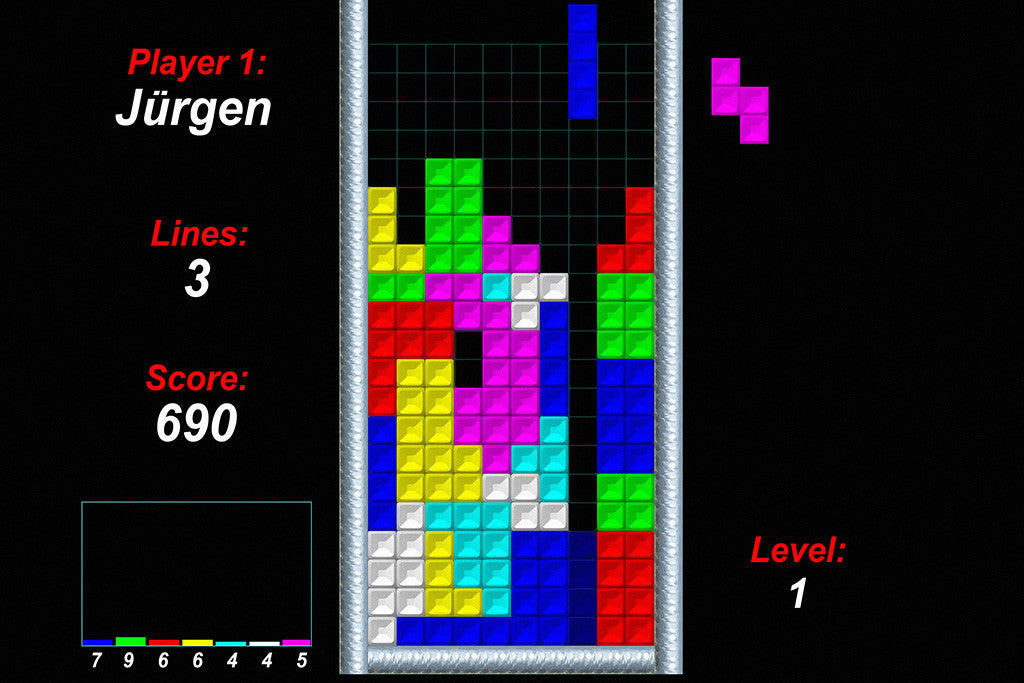 Tetris Old Classic Retro Game Poster