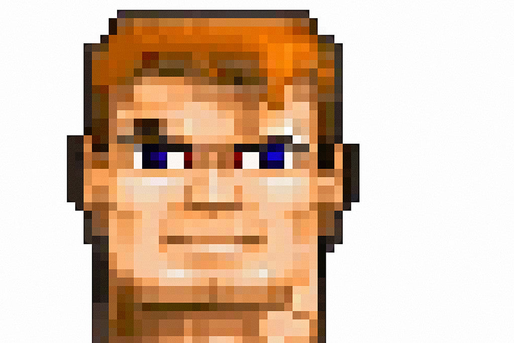 Wolfenstein 3D Face Old Classic Retro Game Poster