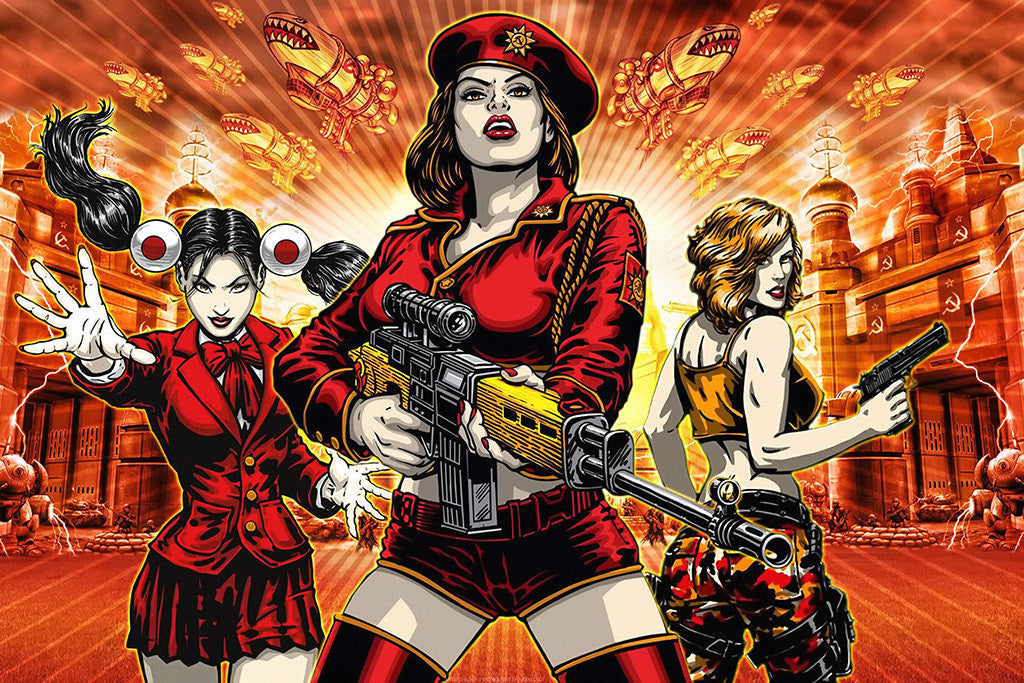 Command & Conquer- Red Alert 3 Old Classic Retro Game Poster