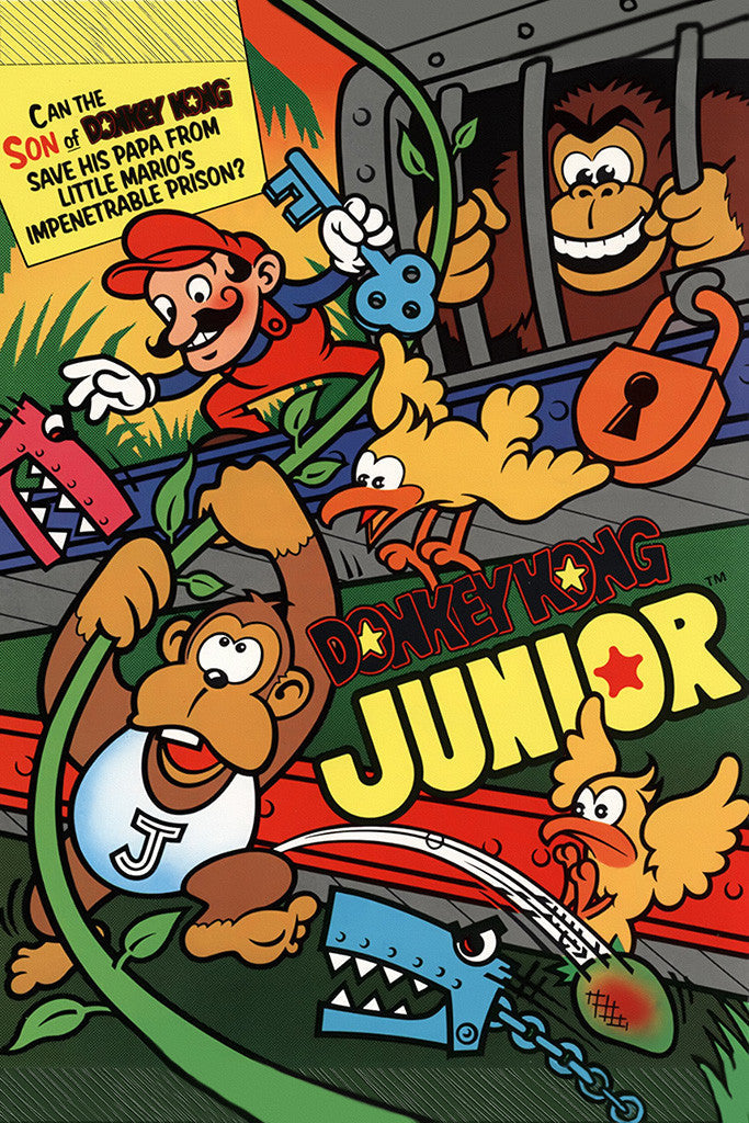 Donkey Kong Jr. Old Classic Retro Game Poster