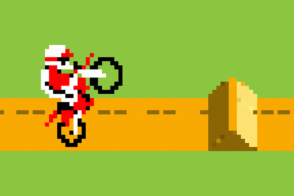 Excitebike 8 Bit Old Classic Retro Game Poster
