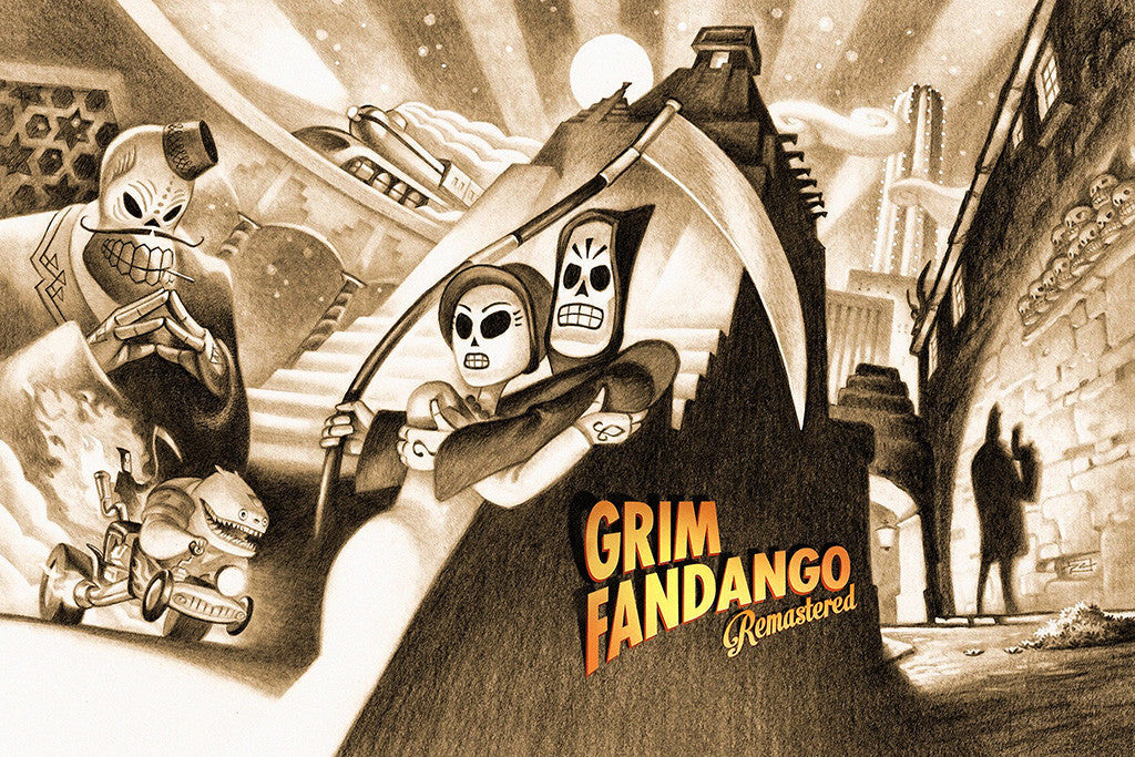 Grim Fandango Old Classic Retro Game Poster