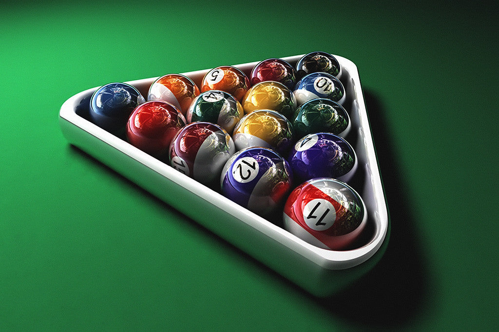 Billiards Balls Table Poster