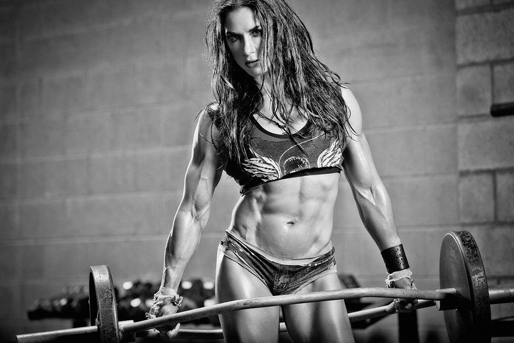 Fitness Bodybuilder Female Girl Motivational Poster