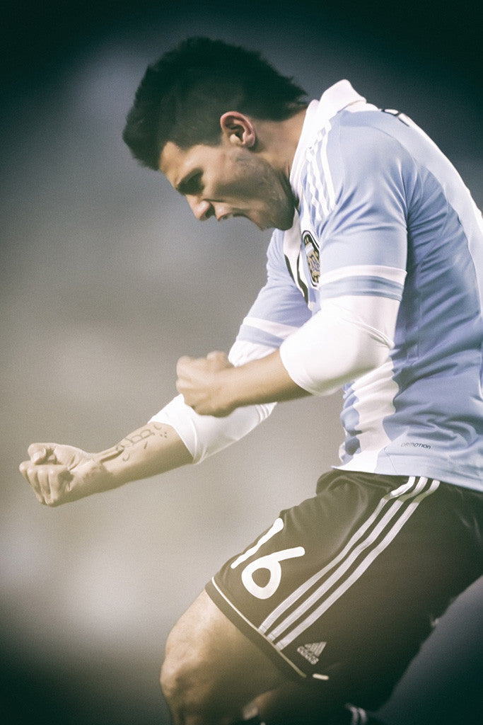 Sergio Aguero Manchester Football Soccer Poster