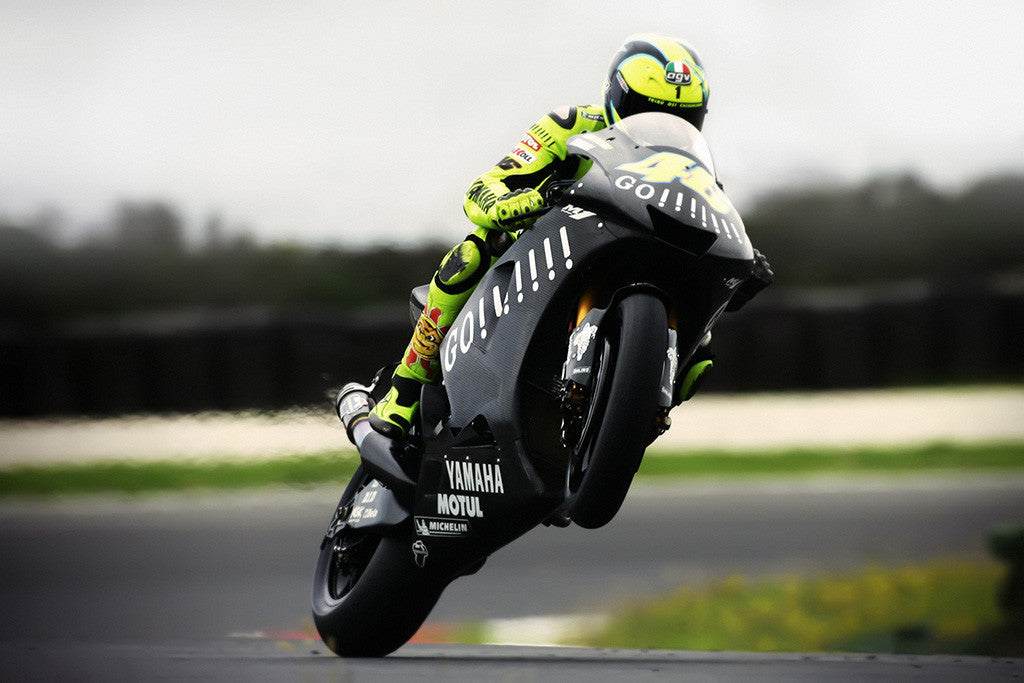Valentino Rossi Motorcycle Racer Yamaha Poster