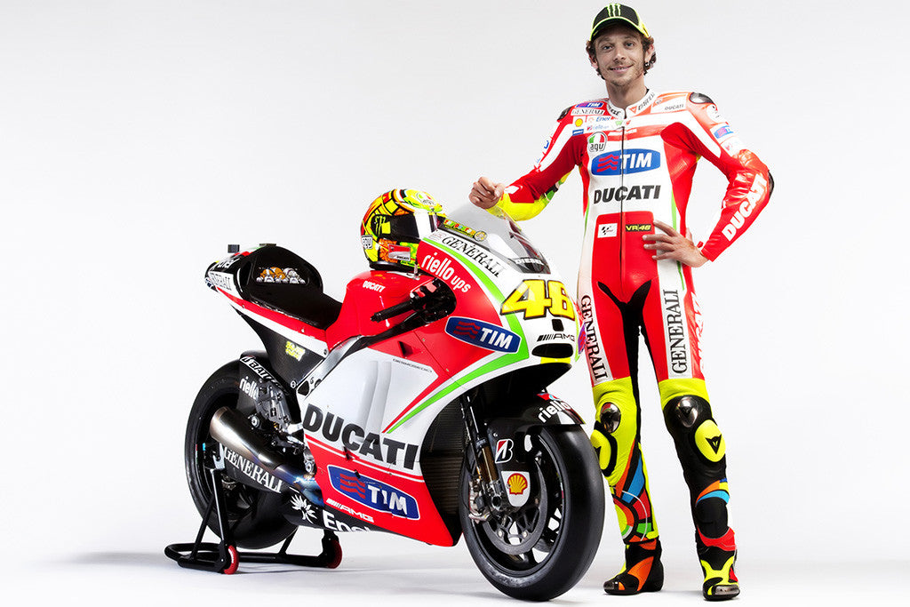 Valentino Rossi Motorcycle Racer Ducati Motorbike Poster
