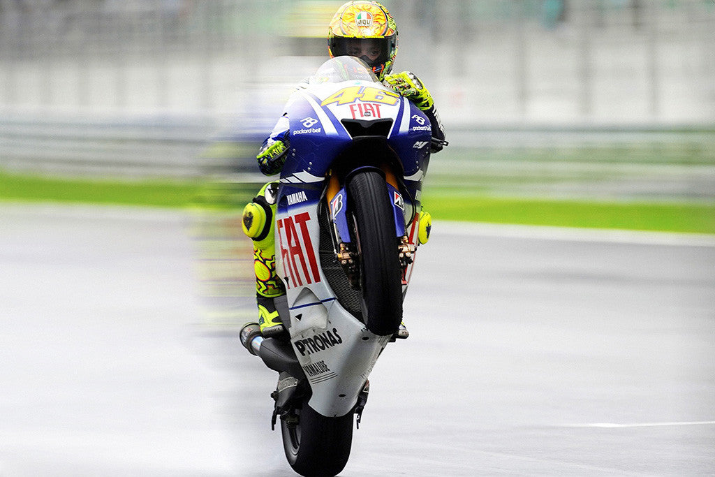 Valentino Rossi Motorcycle Racer Yamaha Motorbike Poster