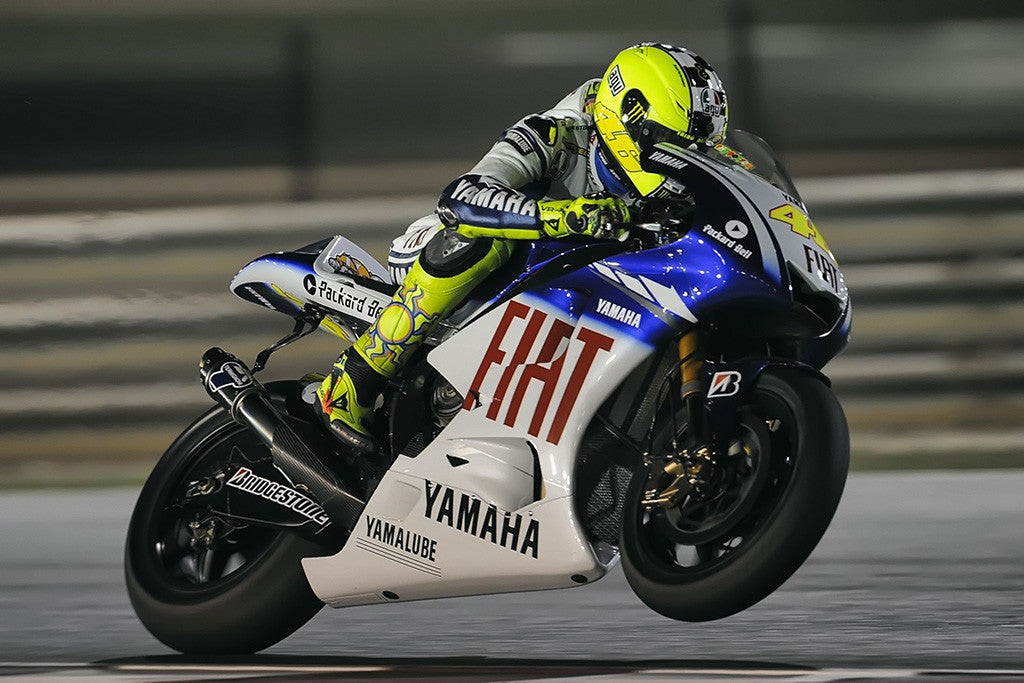 Valentino Rossi Motorcycle Racer Yamaha Bike Poster