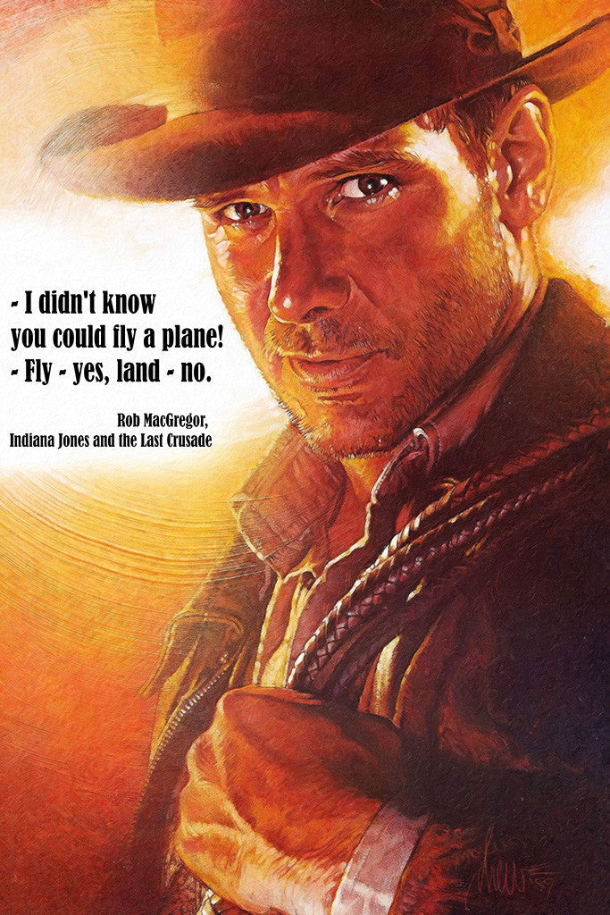 Indiana Jones Quotes Classic Old Movie Film Poster
