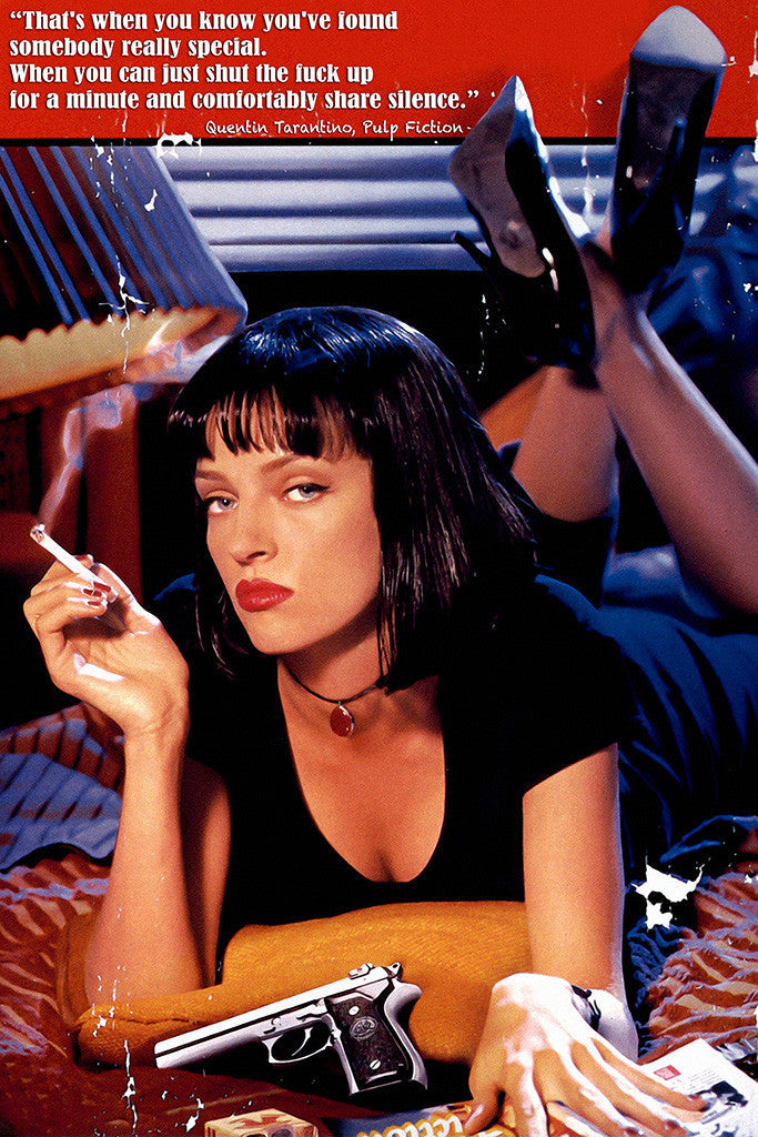 Pulp Fiction Quotes Classic Old Movie Film Motivational Poster