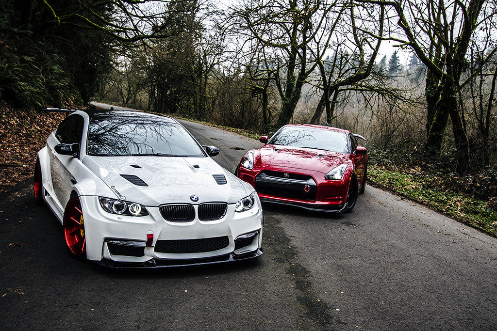 BMW E92 M3 Nissan GTR R35 Cars Poster