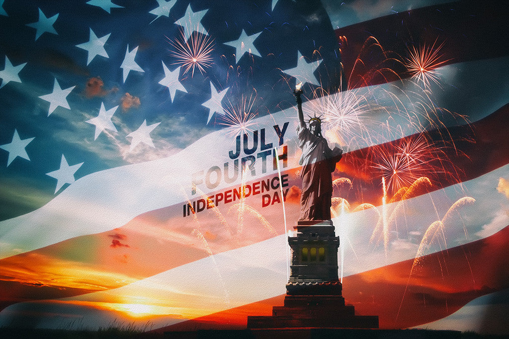 USA Independence Day Flag Statue Of Liberty Poster