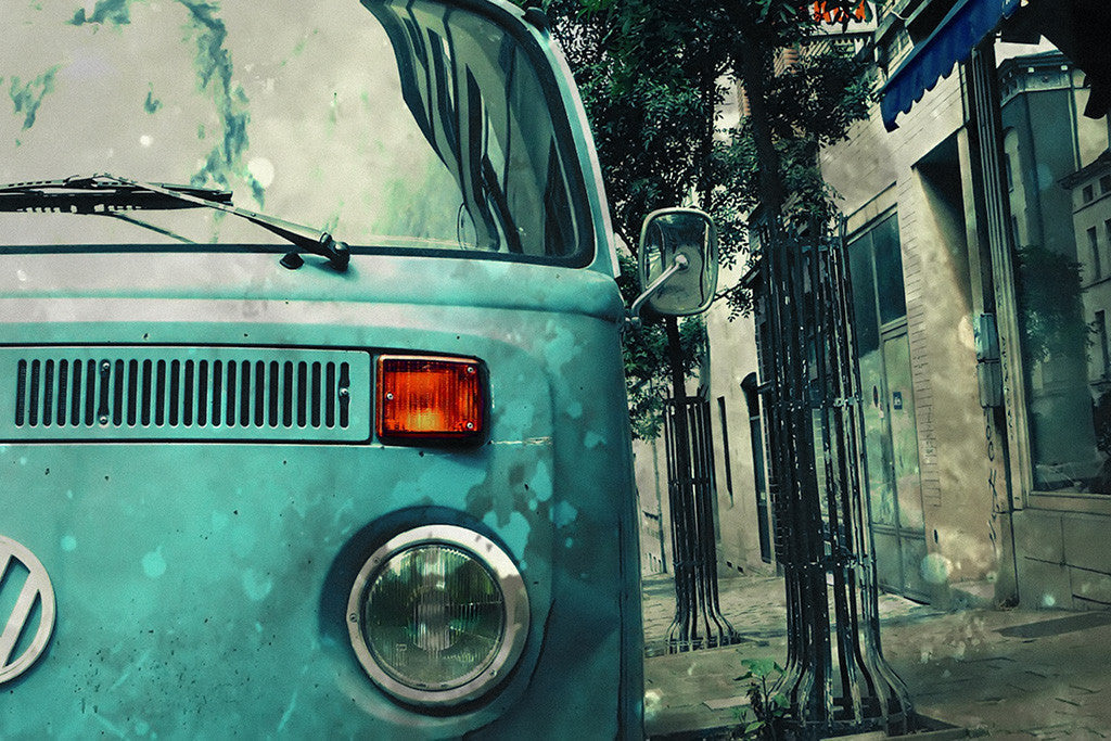 Volkswagen Transporter Vintage Car Poster