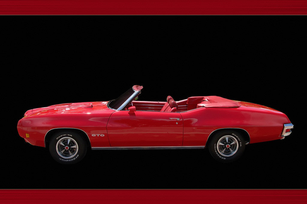 Pontiac GTO Convertible 1970 Red Car Poster