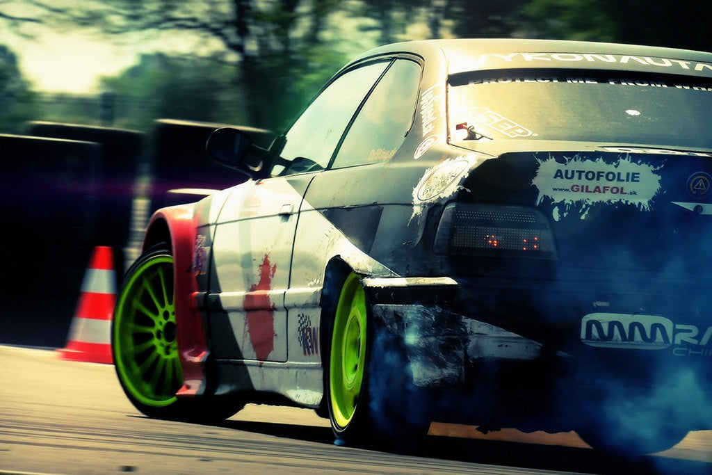 BMW M3 Drifting Car Poster