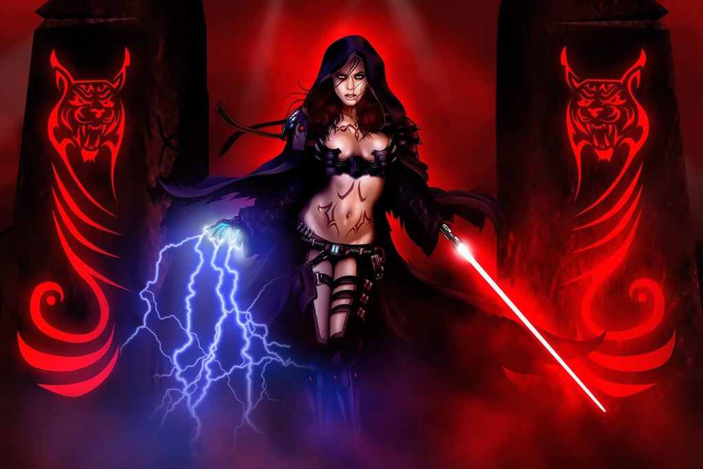 Star Wars Hot Girl Lightsaber Poster