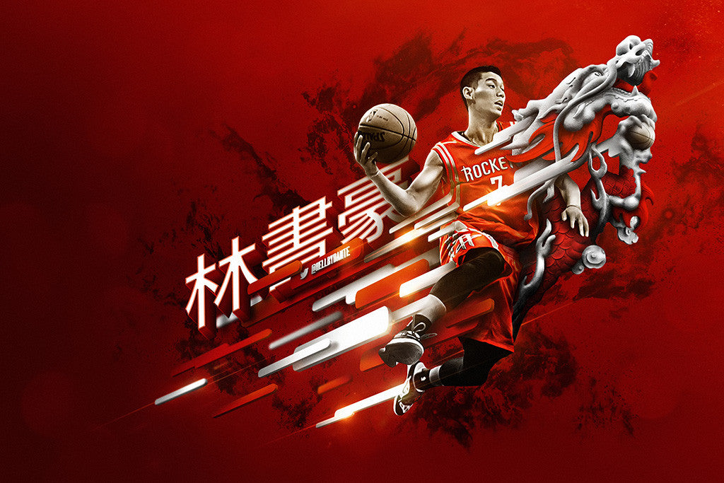 Jeremy Lin Houston Rockets Basketball NBA Poster