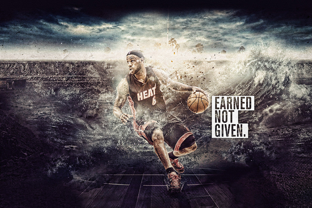 Lebron James Miami Heat Basketball NBA Poster