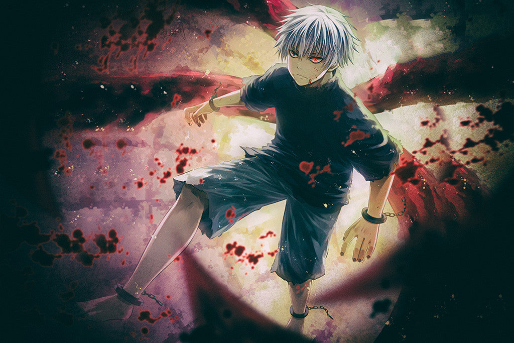 Tokyo Ghoul Ken Kaneki White Hair Manga Anime Poster