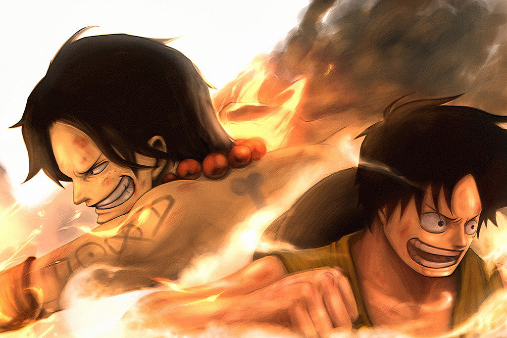 Monkey D Luffy Portgas D Ace One Piece Anime Poster