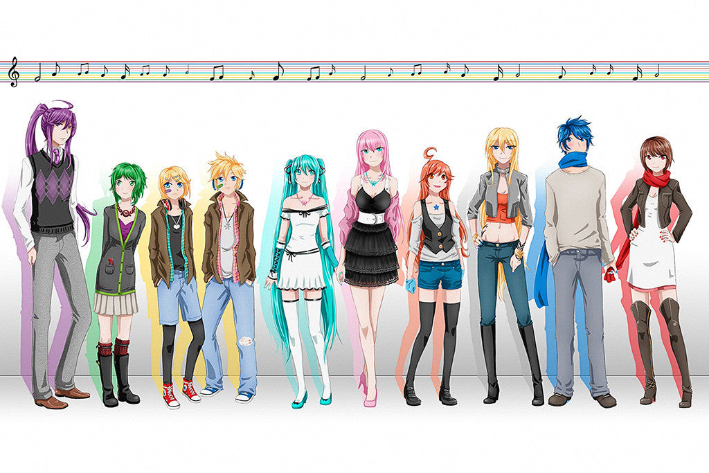 Vocaloid Hatsune Miku Kagamine Len Kagamine Rin Anime Poster
