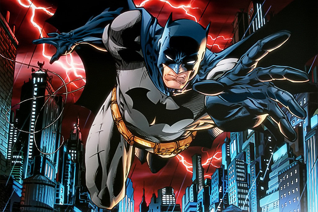 Batman Flying Comics Poster