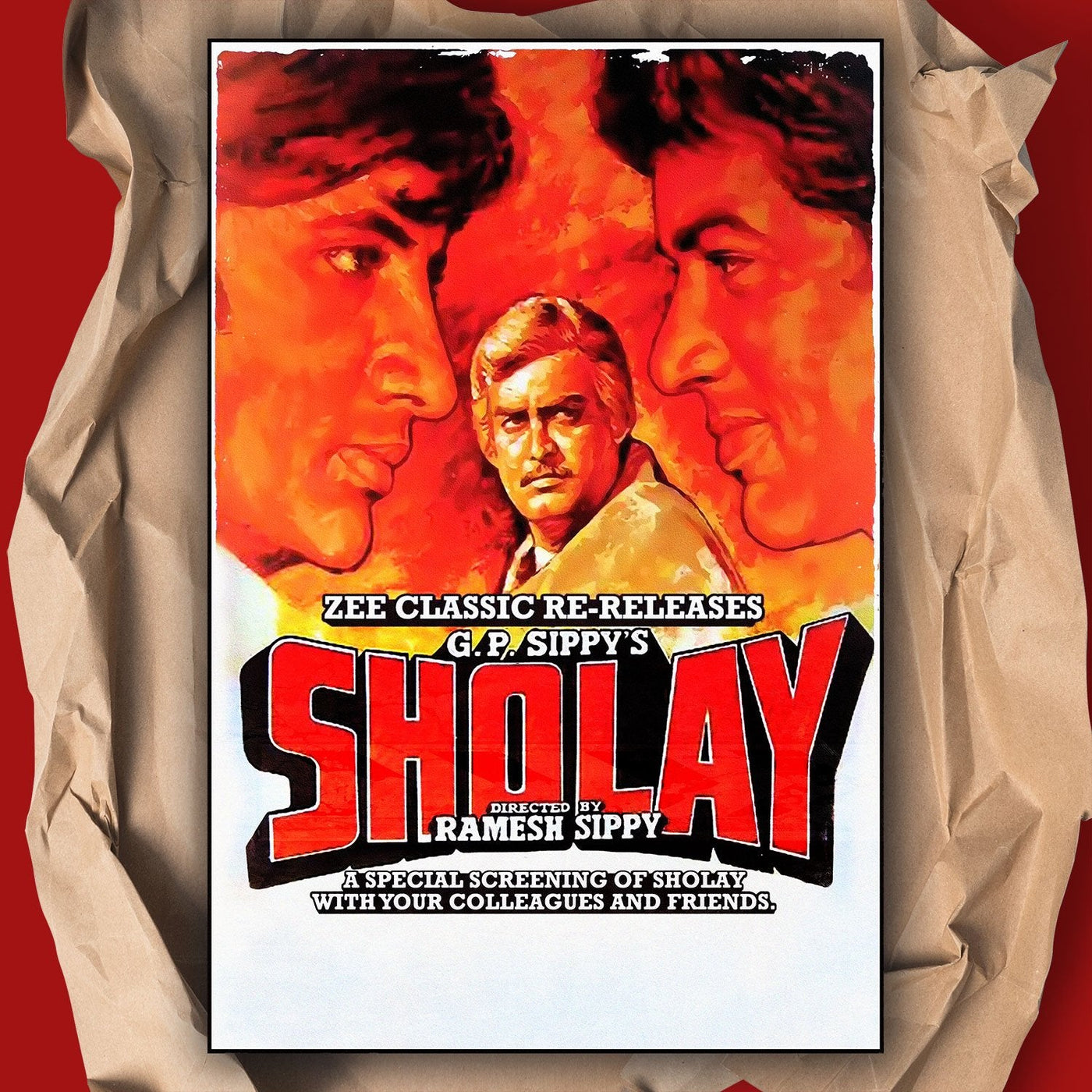 Sholay Bollywood Movie Poster