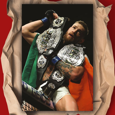 Conor McGregor Sitting on Cage Poster