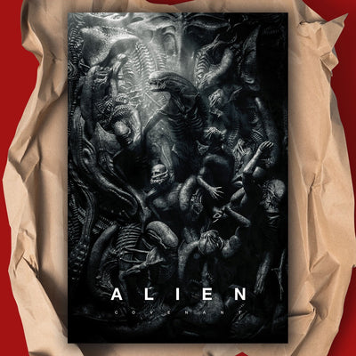 Alien Covenant Black and White Movie Poster