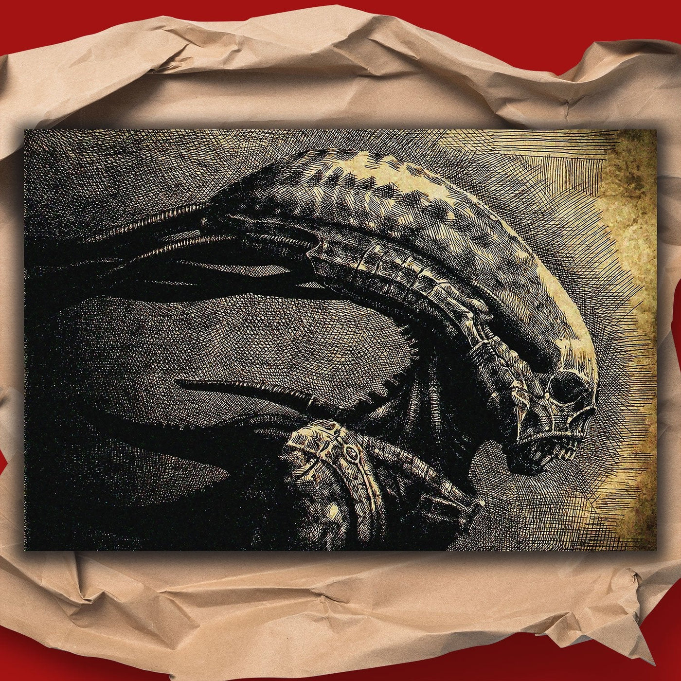 Alien Head Art Movie Poster