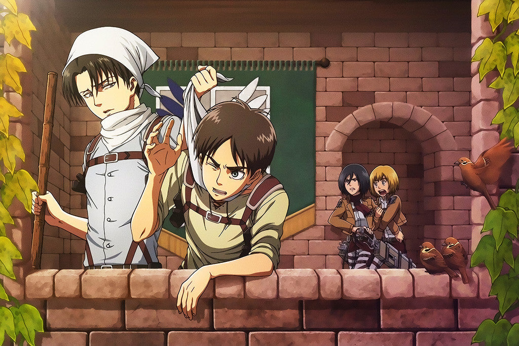 Shingeki No Kyojin Levi Eren Poster