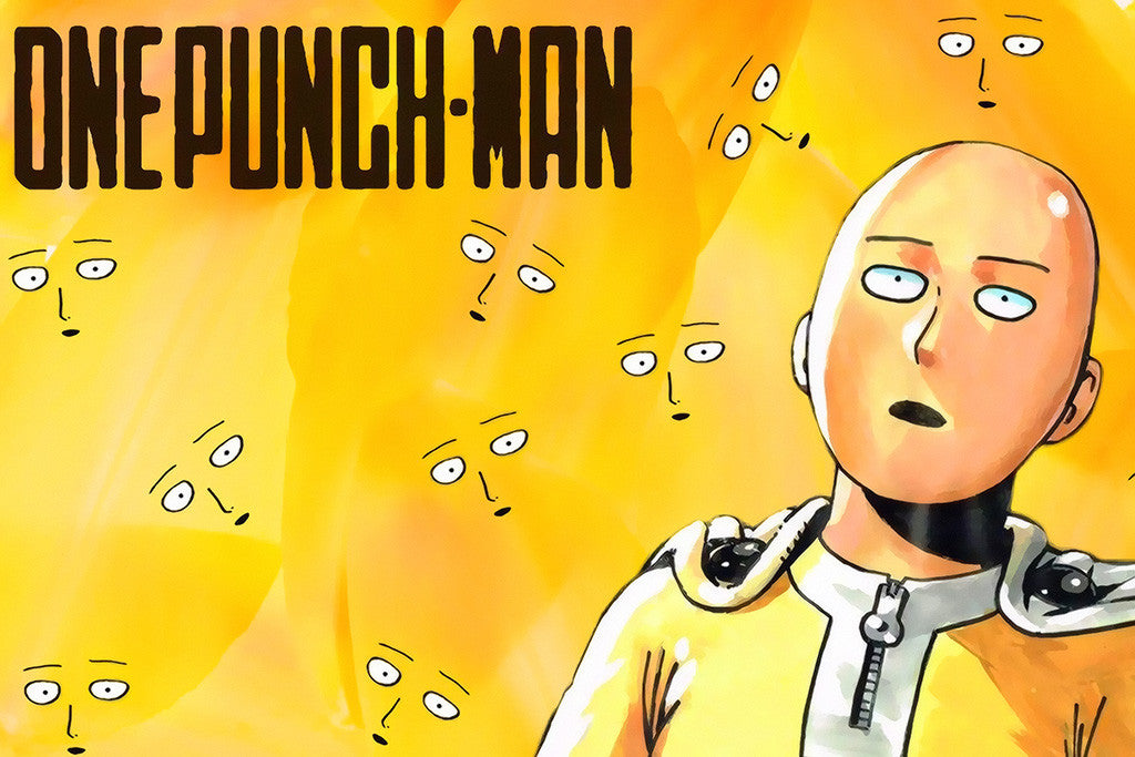 One Punch Man Face Comic Anime Poster