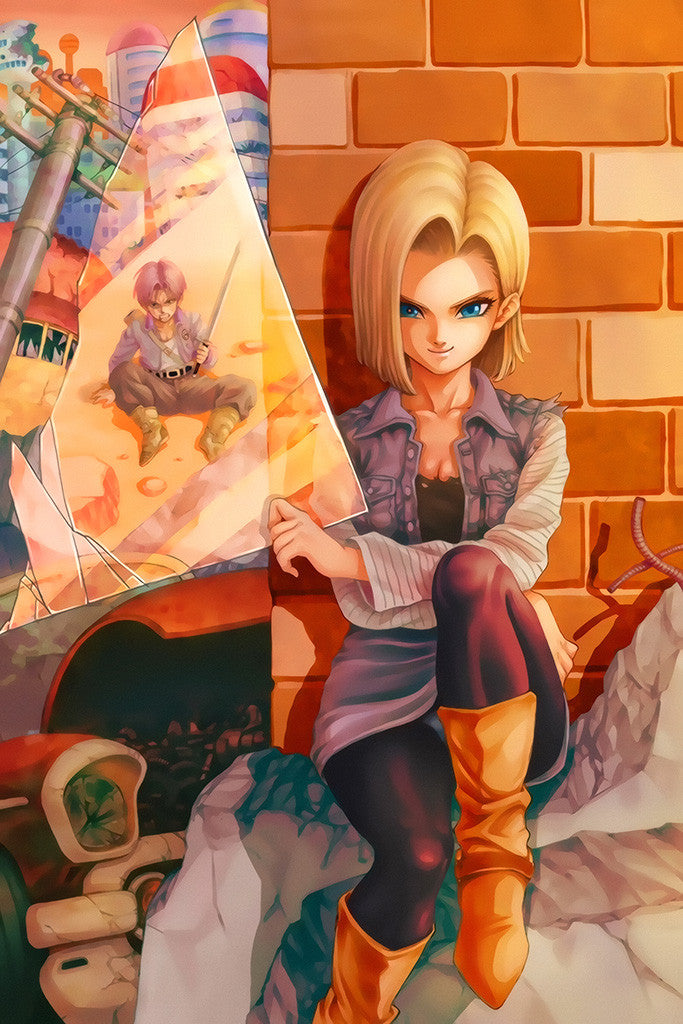 Dragon Ball Z Android 18 Vs Trunk Anime Poster