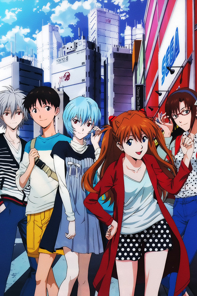 Evangelion Shinji Asuka Rei Anime Poster