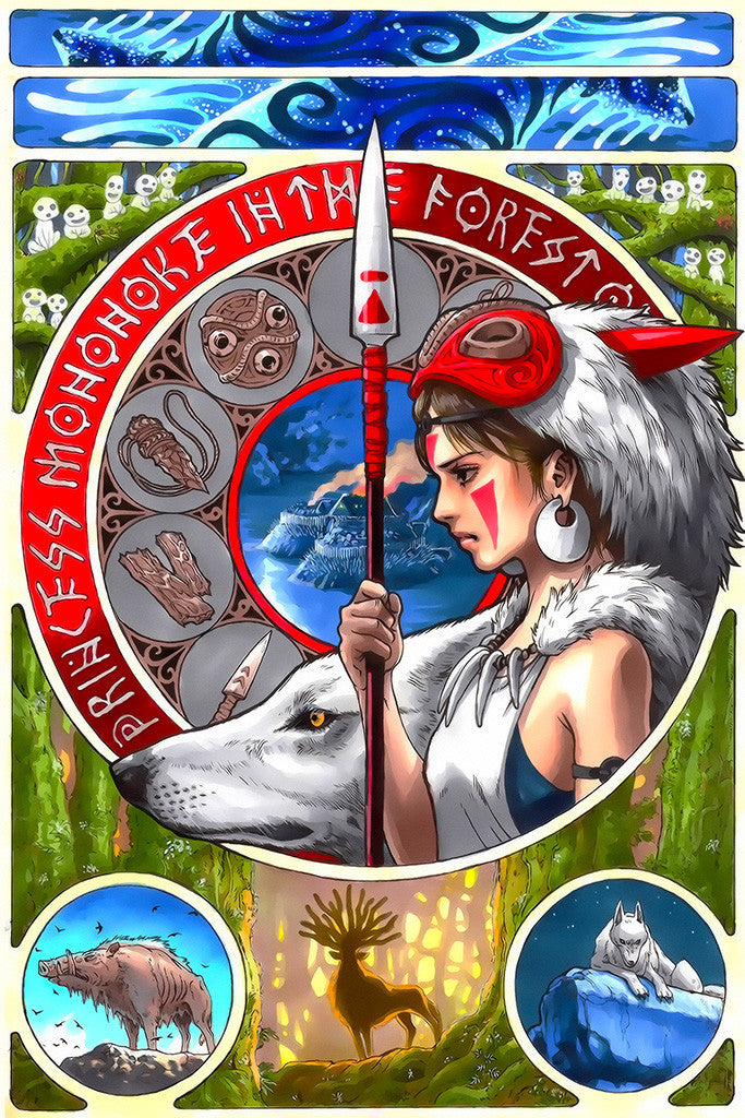 Princess Mononoke Fantasy Anime Poster