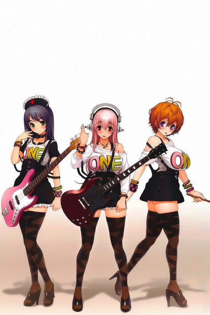 Super Sonico 3 Girls Anime Poster