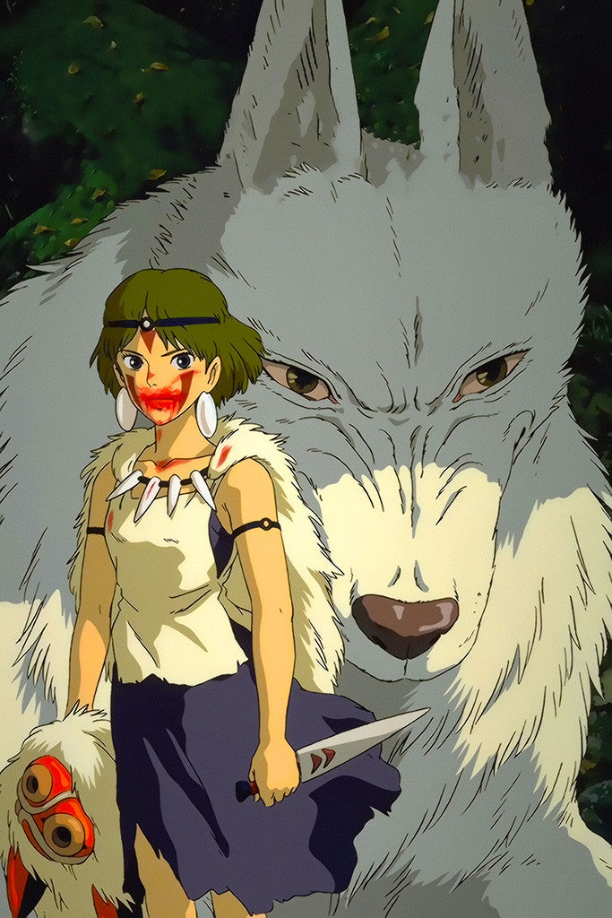 Princess Mononoke Blood Wolf Anime Poster