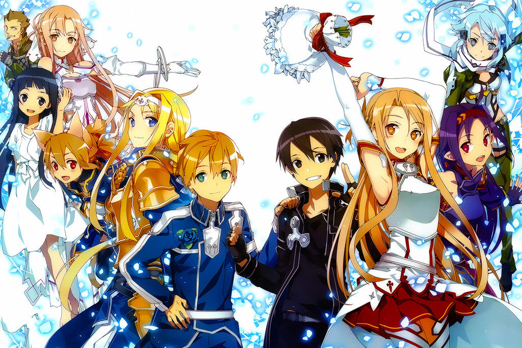 Sword Art Online Kirito Asuna Anime Poster