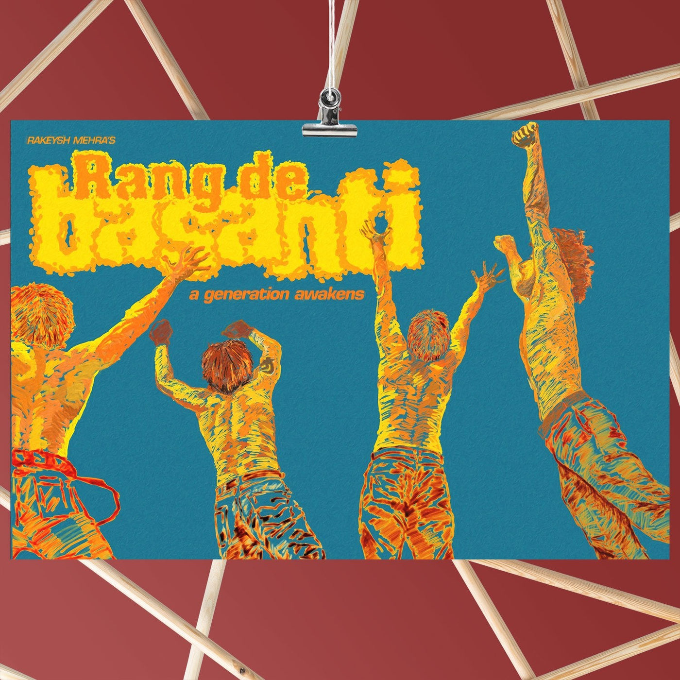 Rang De Basanti Hindi Bollywood Indian Old Film Movie Poster