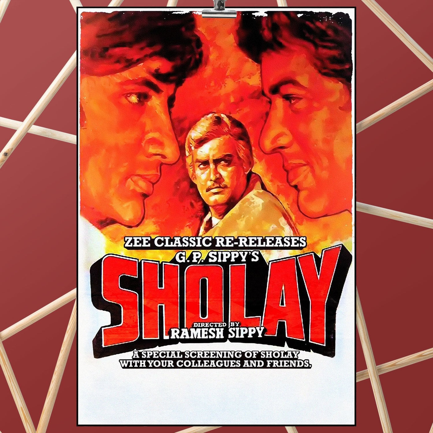 Sholay Bollywood Movie Poster