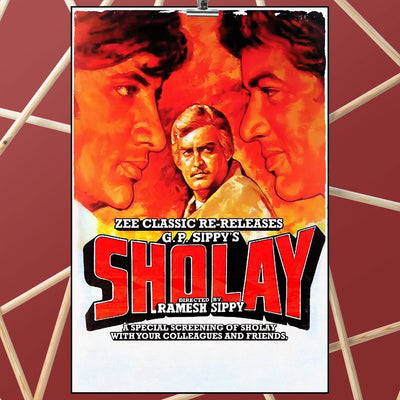 Sholay Bollywood Movie Poster