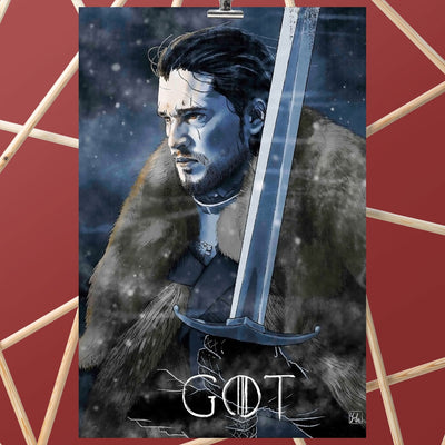 Game of Thrones Jon Snow Fan Art Poster